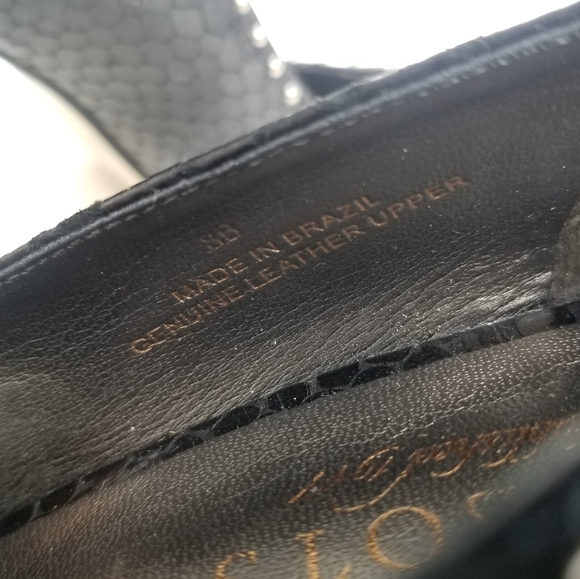 Talbots Black Textured Open Toe Heels, Size 8B - Picture 11 of 12